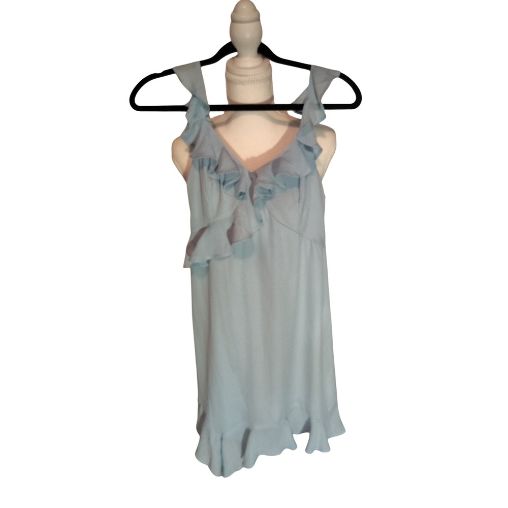 Abercrombie & Fitch Light Blue Ruffle Mini Dress‎ V-Neck Adjustable Straps Small